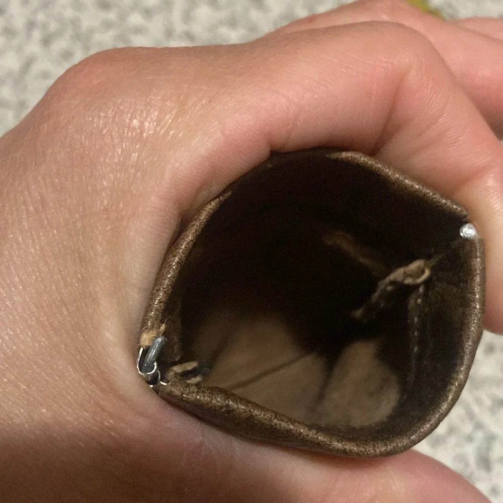 Vintage leather coin pouch